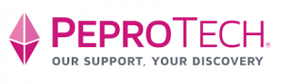 PeproTech logo pink text on white background
